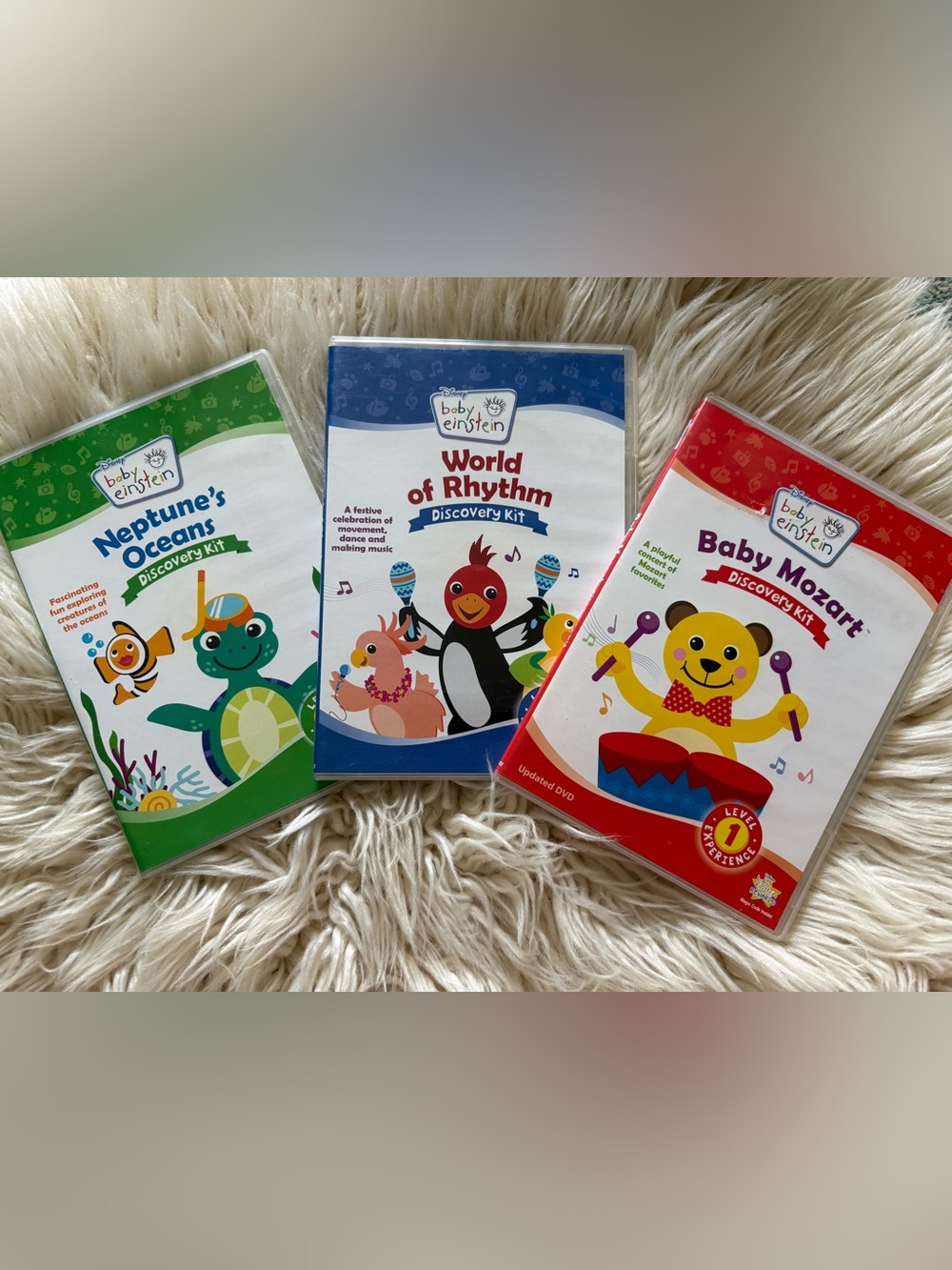 Disney Baby Einstein DVDs Discovery Kit  1 2 3 Baby Mozart Neptunes Ocean Set